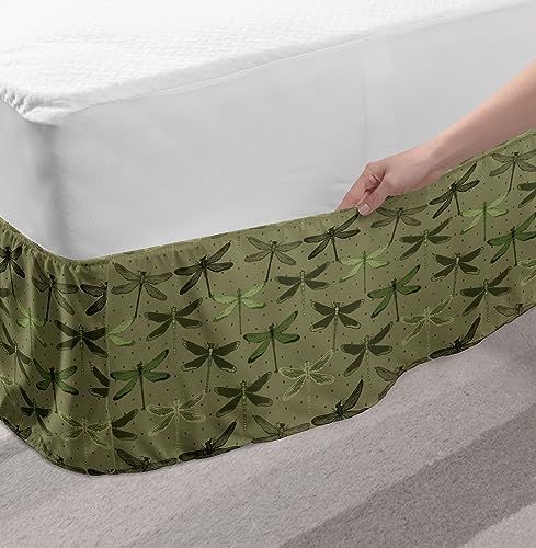 Lunarable Dragonfly Bedskirt - TwinTwin XL Slate Brown
