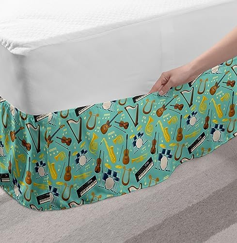 Lunarable Music Bedskirt - Seafoam Mustard
