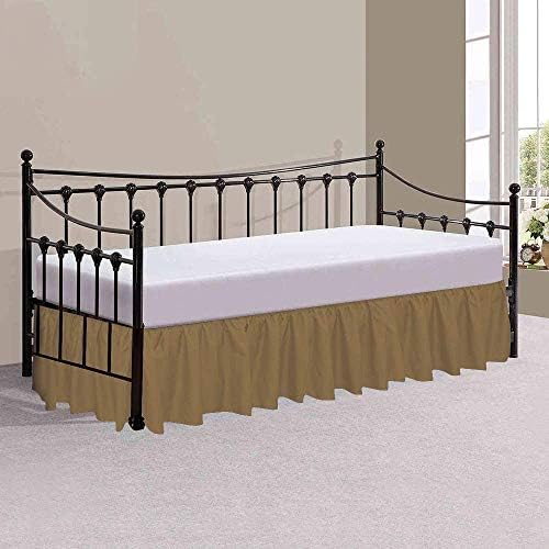 Sleepwell Ruffled Bed Skirt - 14 Inch Drop Full-XXL Taupe