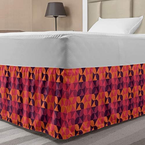 Lunarable Abstract Elastic Bed Skirt with Wavy Pattern