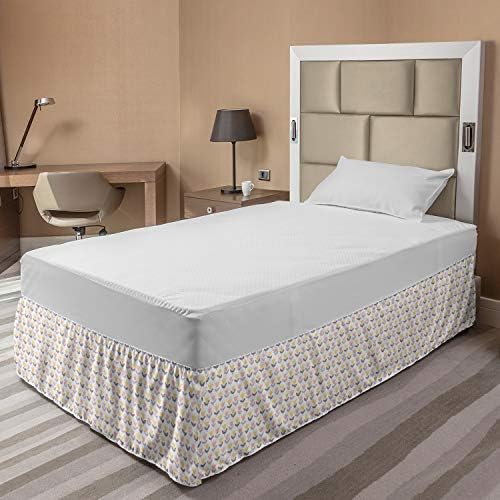 Lunarable Tulip Bed Skirt - TwinTwin XL Spring Tones Doodle