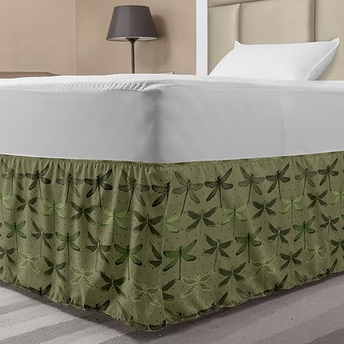 Lunarable Dragonfly Bedskirt - TwinTwin XL Slate Brown