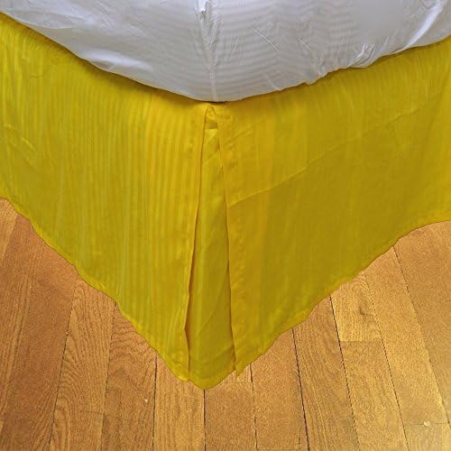 Real 210 Thread Count Striped Yellow Bed Skirt Twin XXL