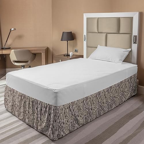 Lunarable Tribal Elastic Bed Skirt Seal Brown and Ivory