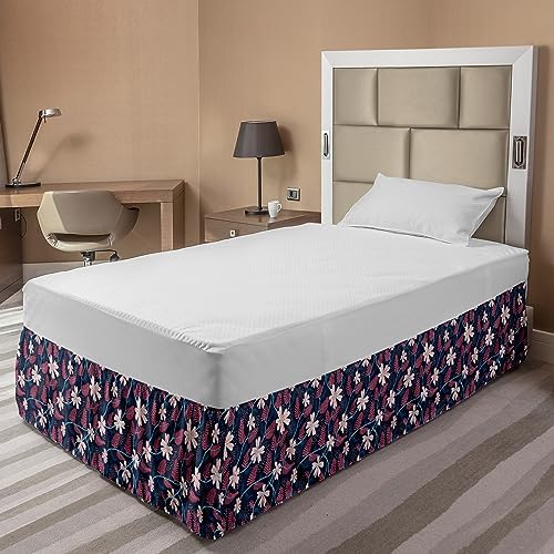 Lunarable Hawaii Elastic Bed Skirt - Night Blue Coral