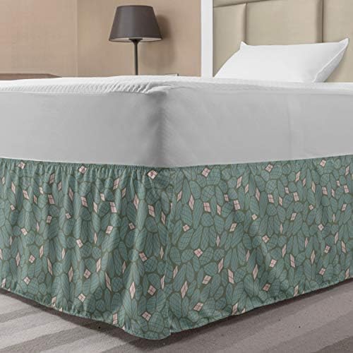 Lunarable Pastel Bed Skirt with Cactus Pattern 1