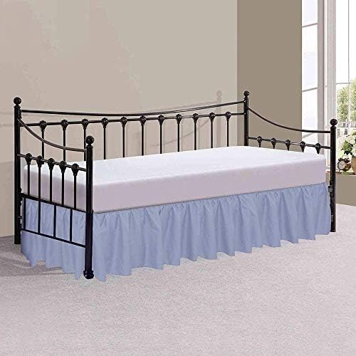 Sleepwell Ruffled Bed Skirt 16 Inch Drop Full Size Light Blue
