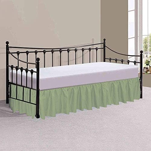 Sleepwell Ruffled Bed Skirt 12 Inch Drop Full Size Sage 1