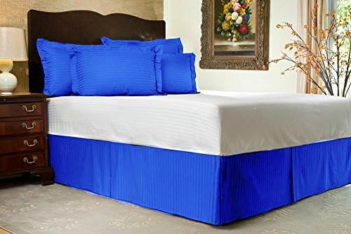 SRP Bedding Real 210 Thread Count Bed Skirt Striped Blue
