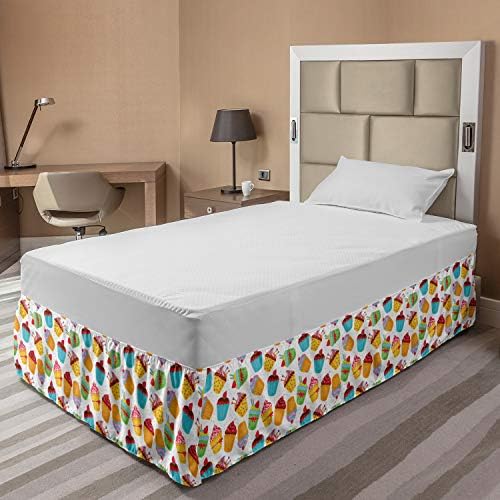 Lunarable Cupcake Bed Skirt - Multicolor TwinTwin XL
