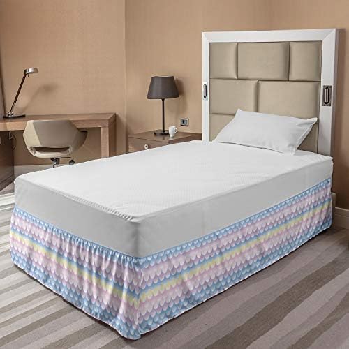 Lunarable Abstract Bed Skirt with Mermaid Tail Design