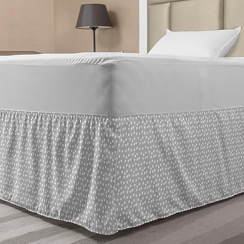 Ambesonne Abstract Bedskirt with Vintage Polka Dots