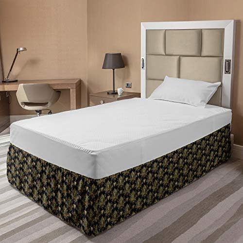 Lunarable Damask Bed Skirt Twin Twin XL 15 Inch Drop