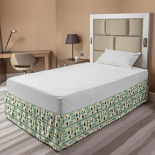 Lunarable Nautical Bed Skirt with Lighthouse Print 1