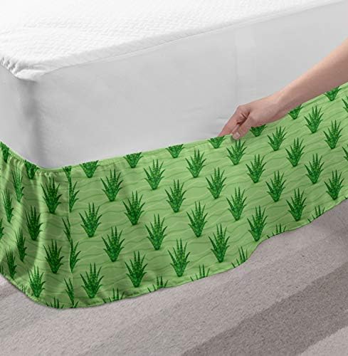 Lunarable Succulent Bed Skirt - Green TwinTwin XL 1