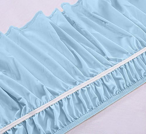 Elasticated Ruffled Bed Skirt - Easy Fit for Queen XL