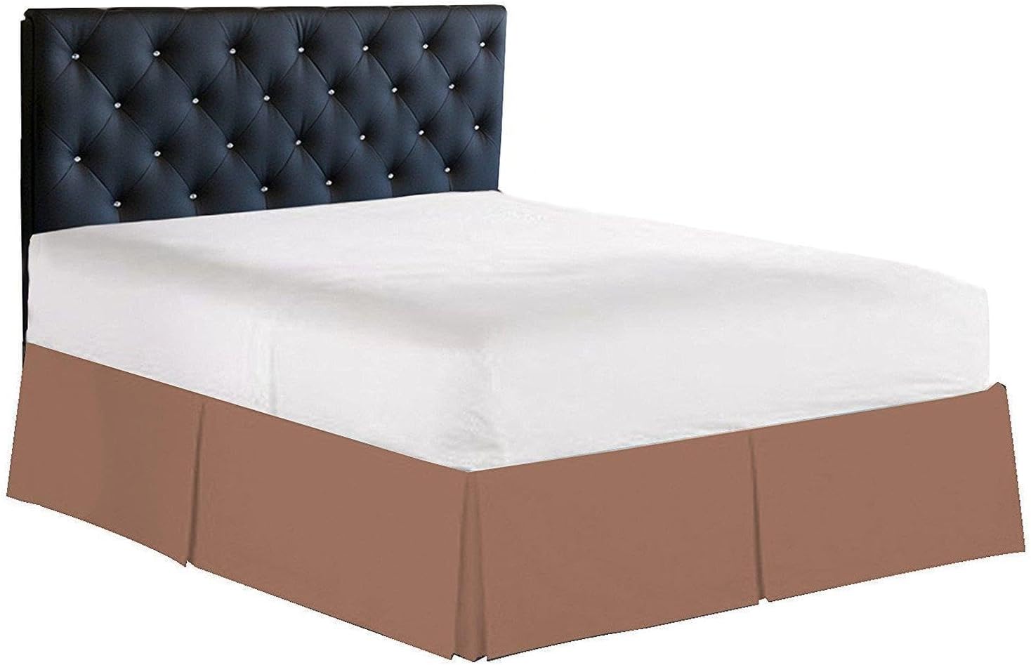 Elegance Linen 1500 Thread Count Egyptian Bed Skirt - King Size Taupe 14inch Drop